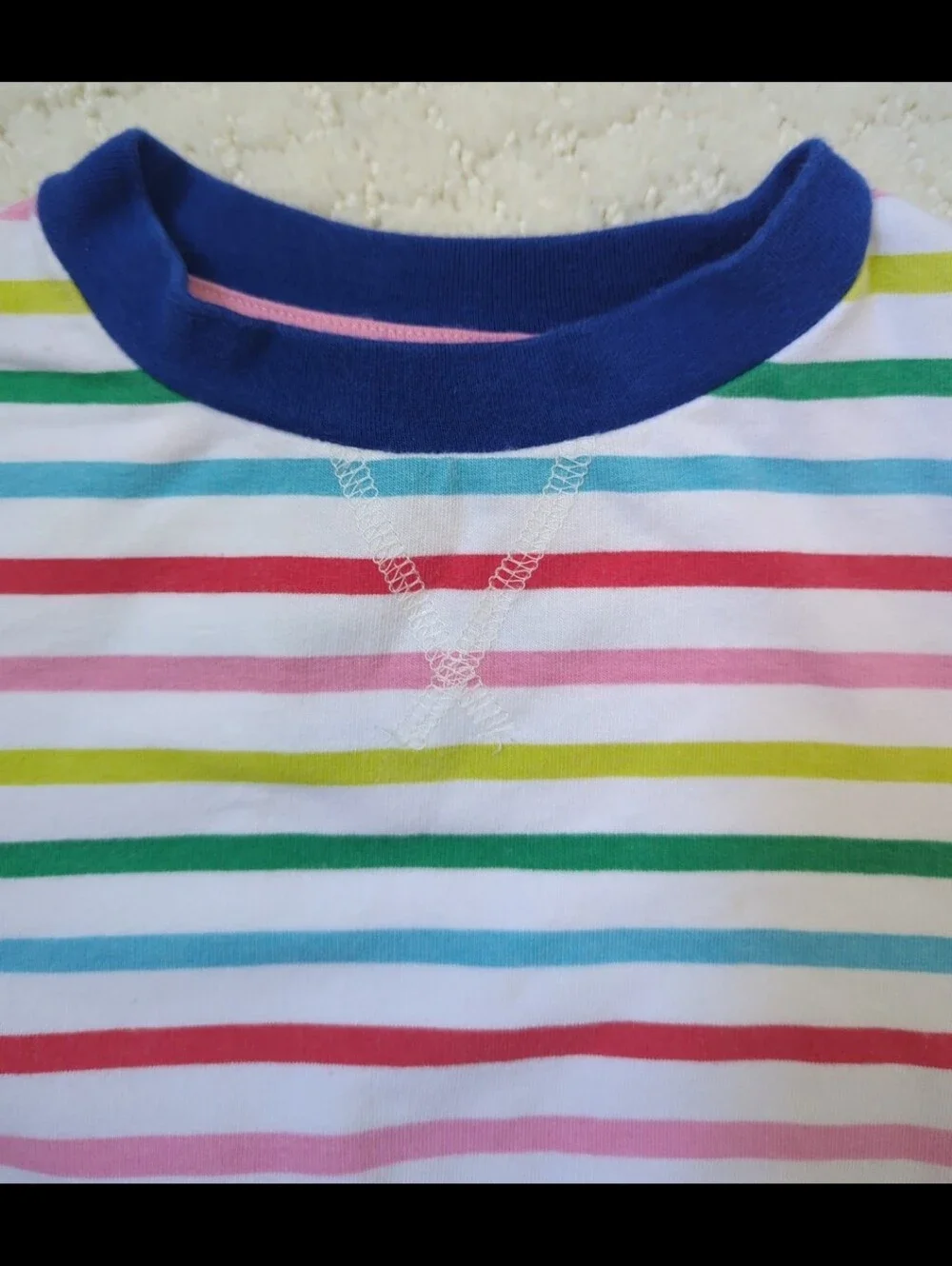 Mini Boden Striped Crewneck Kids Top in Multi-Color